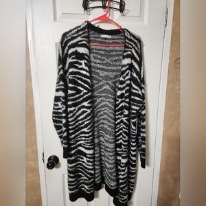 Brand New Zebra Long Cardigan 1X-2X